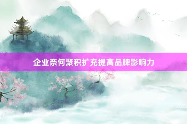 企业奈何聚积扩充提高品牌影响力